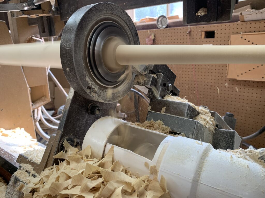 balusters in the wood turning machine