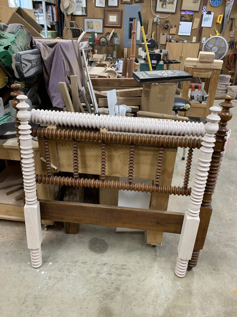 finished turned bed post